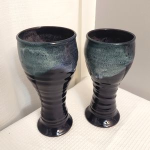 Handmade Pottery Tumblers Drip Lava Glaze Stoneware Cups